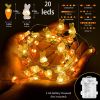 1 Roll Of Bunny Carrot String Lights Battery Operated, Easter Decor Spring Rabbit Fairy Lights For Home Indoor Outdoor Easter Basket Eggs Party Seaso