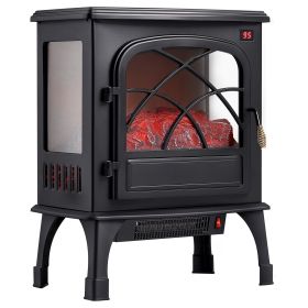 VEVOR 25.5inch Freestanding Fireplaces, 1500W 5120BTU Portable Electric Fireplace Stove Heater, with Overheating Protection,Adjustable Flames,Timer,
