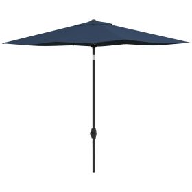6.6x10ft Rectangular Umbrella: Blue Patio Shade with Crank & Tilt