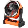 VEVOR 8 inch Rechargeable Camping Fan, Battery Operated with Light & Charging, 4 Speed Portable Outdoor Desktop Fan, 270-degree Manual Tilt for Tent,