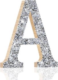 5.7 Inch Marquee Letters Wall Decor, Diamond Monogram Wooden Alphabet Signs, Living Room Bedroom Office Home Decor Wall Art, Initial Decorations Gift
