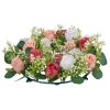 VEVOR Artificial Rose Wreath, 14-Inch Diameter Faux Flower Wreath with Pink and White Roses, Flower Arrangement Centerpiece for Valentine's, Mother's