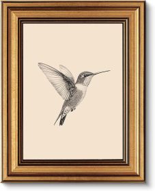 Vintage Gold Framed Wall Art for Living Room, Birds Canvas Prints Home Decor, Sketch Painting Picture, Bedroom Wall Decor Gifts for Friends or Family
