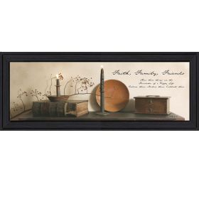 Trendy Décor 4U "Faith, Family and Friends" Framed Wall Art, Modern Home Decor Framed Print for Living Room, Bedroom & Farmhouse Wall Decoration by B