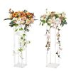 VEVOR 2PCS 31.5inch High Wedding Flower Stand, With Acrylic Laminate,Acrylic Vase Column Geometric Centerpiece Stands, Floral Display Rack for T-Stag