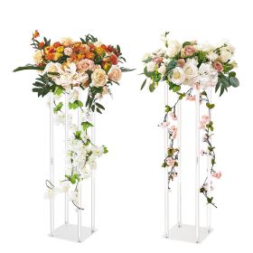 VEVOR 2PCS 31.5inch High Wedding Flower Stand, With Acrylic Laminate,Acrylic Vase Column Geometric Centerpiece Stands, Floral Display Rack for T-Stag