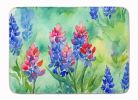 Texas Bluebonnets in Watercolor Memory Foam Kitchen Mat Machine Washable Anti-Fatigue Mat Cushion Comfort Bath Mat or Kitchen Rug