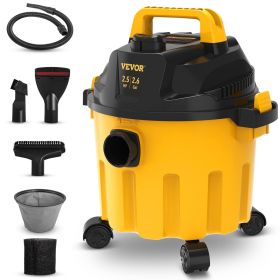 VEVOR Wet Dry Vac, 2.6 Gallon, 2.5 Peak HP, 3 in 1 Portable Shop Vacuum with Blowing Function, Attachments Storage, Perfect for Cleaning Floor, Uphol