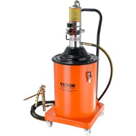 VEVOR Grease Pump, 5 Gallon 20L, Air Operated Grease Pump with 13 ft High Pressure Hose and Grease Gun, Pneumatic Grease Bucket Pump with Wheels, Por