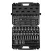VEVOR 3/8" Drive Impact Socket Set, SAE 1/4"-3/4" and Metric 6-19mm 90 Piece Socket Set, 6 Point Cr-Mo Alloy Steel for Auto Repair, Includes Extensio