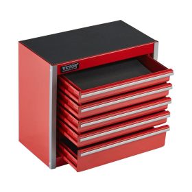 VEVOR Metal Tool Box, 8.6-inch, Portable Metal Tool Box with 5 Drawers, Small Tool Chest with EVA Liners and PP Feet Pads, Heavy-Duty Steel With Ball