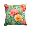 Georgia Cherokee Rose in Watercolor Throw Pillow Machine Washable, Indoor Outdoor Decorative Pillow for Couch, Bed or Patio, 18Hx18W