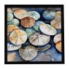 Sand Dollars Framed Metal Print Bathroom, Kitchen, Office, Home Decor Wall Art Ready to Hang, Square, 8X8