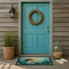 Mermaid and Manatee Doormat Front Door Mat Indoor Outdoor Rugs for Entryway, Non Slip Washable Low Pile, 24H X 36W