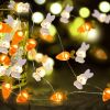 1 Roll Of Bunny Carrot String Lights Battery Operated, Easter Decor Spring Rabbit Fairy Lights For Home Indoor Outdoor Easter Basket Eggs Party Seaso