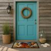 Hot Boiled Crabs Doormat Front Door Mat Indoor Outdoor Rugs for Entryway, Non Slip Washable Low Pile, 18H X 27W