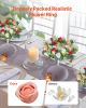 VEVOR Artificial Rose Wreath, 14-Inch Diameter Faux Flower Wreath with Pink and White Roses, Flower Arrangement Centerpiece for Valentine's, Mother's