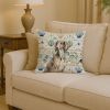 Grizzle Saluki Coastal Sea Glass Throw Pillow Decorative Indoor Outdoor Accent Cushion for Couch, Bed or Patio, 14Hx14W