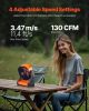VEVOR 8 inch Rechargeable Camping Fan, Battery Operated with Light & Charging, 4 Speed Portable Outdoor Desktop Fan, 270-degree Manual Tilt for Tent,