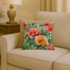 Georgia Cherokee Rose in Watercolor Throw Pillow Machine Washable, Indoor Outdoor Decorative Pillow for Couch, Bed or Patio, 18Hx18W
