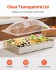 VEVOR Countertop Food Serving Display Container, 1 x 1 Pan Stainless Steel Food Serving Tray, Buffet Condiment Dispenser Display Rack with Clear Arc