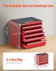 VEVOR Metal Tool Box, 8.6-inch, Portable Metal Tool Box with 5 Drawers, Small Tool Chest with EVA Liners and PP Feet Pads, Heavy-Duty Steel With Ball