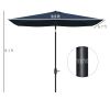 6.6x10ft Rectangular Umbrella: Blue Patio Shade with Crank & Tilt