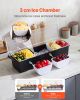VEVOR Chilled Condiment Server, 6 Compartment Ice Cooled Condiment Serving Container, Chilled Garnish Tray Bar Caddy with Lid, for Bartending & Servi