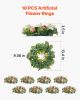 VEVOR Artificial Rose Wreath, 14-Inch Diameter Faux Flower Wreath with Pink and White Roses, Flower Arrangement Centerpiece for Valentine's, Mother's
