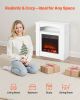 VEVOR 33 inch Freestanding Fireplaces, 1500W 5120BTU Fake Electric Fireplace Stove Heater with Mantel, Overheating Protection, Adjustable Flames,Time