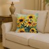 Maryland Black-Eyed Susans in Watercolor Throw Pillow Machine Washable, Indoor Outdoor Decorative Pillow for Couch, Bed or Patio, 14Hx14W