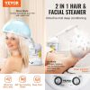 VEVOR Hair Steamer, 2-in-1 Professional Hair & Facial Steamer with Detachable Bonnet Hood, Nano Ionic & UV Ozone Face Steamer with 360° Rotatable Spr