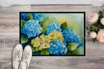 NEW Hydrangeas in Watercolor Doormat Front Door Mat Indoor Outdoor Rugs for Entryway, Non Slip Washable Low Pile, 18H X 27W