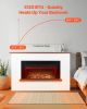 VEVOR 65.5 inch Freestanding Fireplaces, 1500W 5120BTU Fake Electric Fireplace Stove Heater with Mantel, Overheating Protection, Adjustable Flames,Ti
