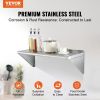VEVOR 12" x 36" Stainless Steel Shelf, Wall Mounted Floating Shelving with Brackets, 250 lbs Load Capacity Commercial Shelves, Heavy Duty Storage Rac