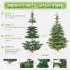 8ft Pre-Lit Christmas Tree with 500 Warm White LED Lights, 1307 PE+PVC Tips, Realistic Layered Look, Unique Wooden Base – Full Artificial Holiday Tre
