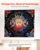 VEVOR Sun and Moon Tapestry, Psychedelic Mystic Floral Aesthetic Wall Tapestry, Vintage Wall Blanket for Home Decoration, Suitable for Bedroom, Livin