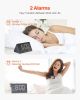 VEVOR Digital Alarm Clock, Wooden Desk Clock with Dual Alarm, USB Port, Snooze, Night Light, Voice Control, Adjustable Volume, Bedside Desktop Clock