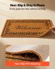 VEVOR Door Mat, Welcome Doormat for Outdoor Entrance, 29.5" x 17" All-Weather Faux Coir Entryway Mat with Non-Slip Backing, Low-Profile & Easy-to-Cle