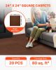 VEVOR Carpet Tiles 24x24 inch, 20 Pack Peel and Stick Carpet Square Rug, Self Adhesive Commercial Floor Soft Padded for Seamless Cover 80sq.ft², Easy