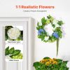 VEVOR Artificial Decorative Wreath, 23 in, Blue White Green, Decorated with Hydrangeas, Roses, Berries, Vines, Year Round Wreath for All Seasons Indo