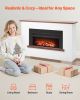 VEVOR 65.5 inch Freestanding Fireplaces, 1500W 5120BTU Fake Electric Fireplace Stove Heater with Mantel, Overheating Protection, Adjustable Flames,Ti