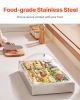 VEVOR Countertop Food Serving Display Container, 1 x 1 Pan Stainless Steel Food Serving Tray, Buffet Condiment Dispenser Display Rack with Clear Arc