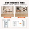VEVOR Freestanding Pet Barrier, 24" Height x 80.3" Width, 4-Panel Folding Dog Gate for Various Openings, Expandable and Quiet Foot-Supported Indoor D
