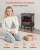 VEVOR 25.5inch Freestanding Fireplaces, 1500W 5120BTU Portable Electric Fireplace Stove Heater, with Overheating Protection,Adjustable Flames,Timer,