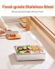 VEVOR Countertop Food Serving Display Container, 1 x 1/2 Pan Stainless Steel Food Serving Tray, Buffet Condiment Dispenser Display Rack with Clear Li