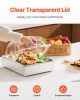 VEVOR Countertop Food Serving Display Container, 1 x 1/2 Pan Stainless Steel Food Serving Tray, Buffet Condiment Dispenser Display Rack with Clear Li