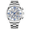 Luxury Mens Stainless Steel Watches Fashion Men Business Leather Quartz Watch Man Calendar Date Luminous Clock relogio masculino