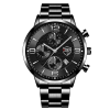 Luxury Mens Stainless Steel Watches Fashion Men Business Leather Quartz Watch Man Calendar Date Luminous Clock relogio masculino