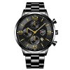 Luxury Mens Stainless Steel Watches Fashion Men Business Leather Quartz Watch Man Calendar Date Luminous Clock relogio masculino